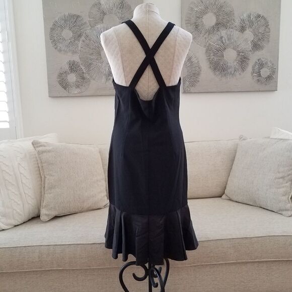 Vince Camuto Cross Back Crepe & Satin Dress - Picture 6 of 8